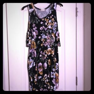 Cold Shoulder Floral Dress
